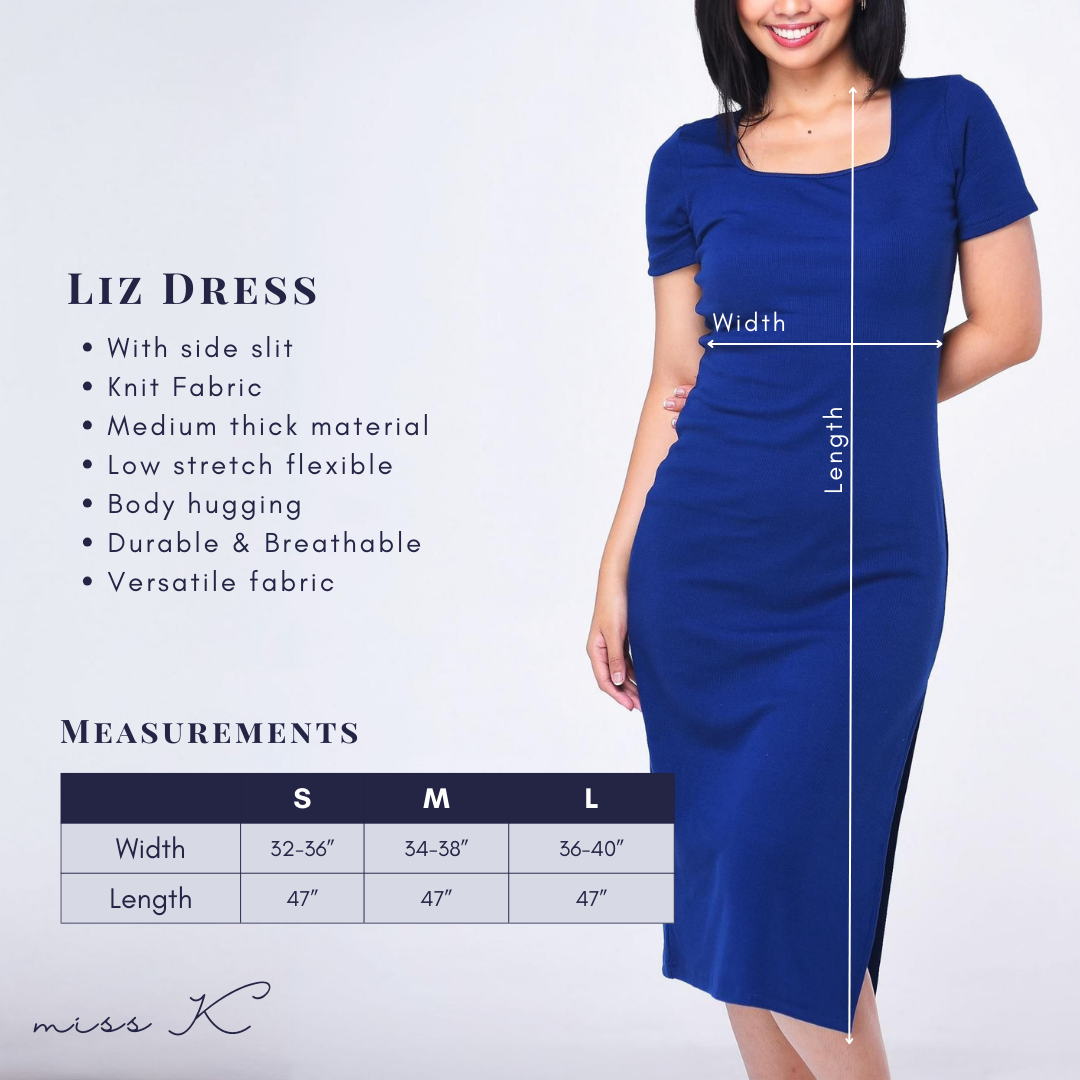 Miss K Liz Dress - Short Sleeve Long Dress with Side Slit