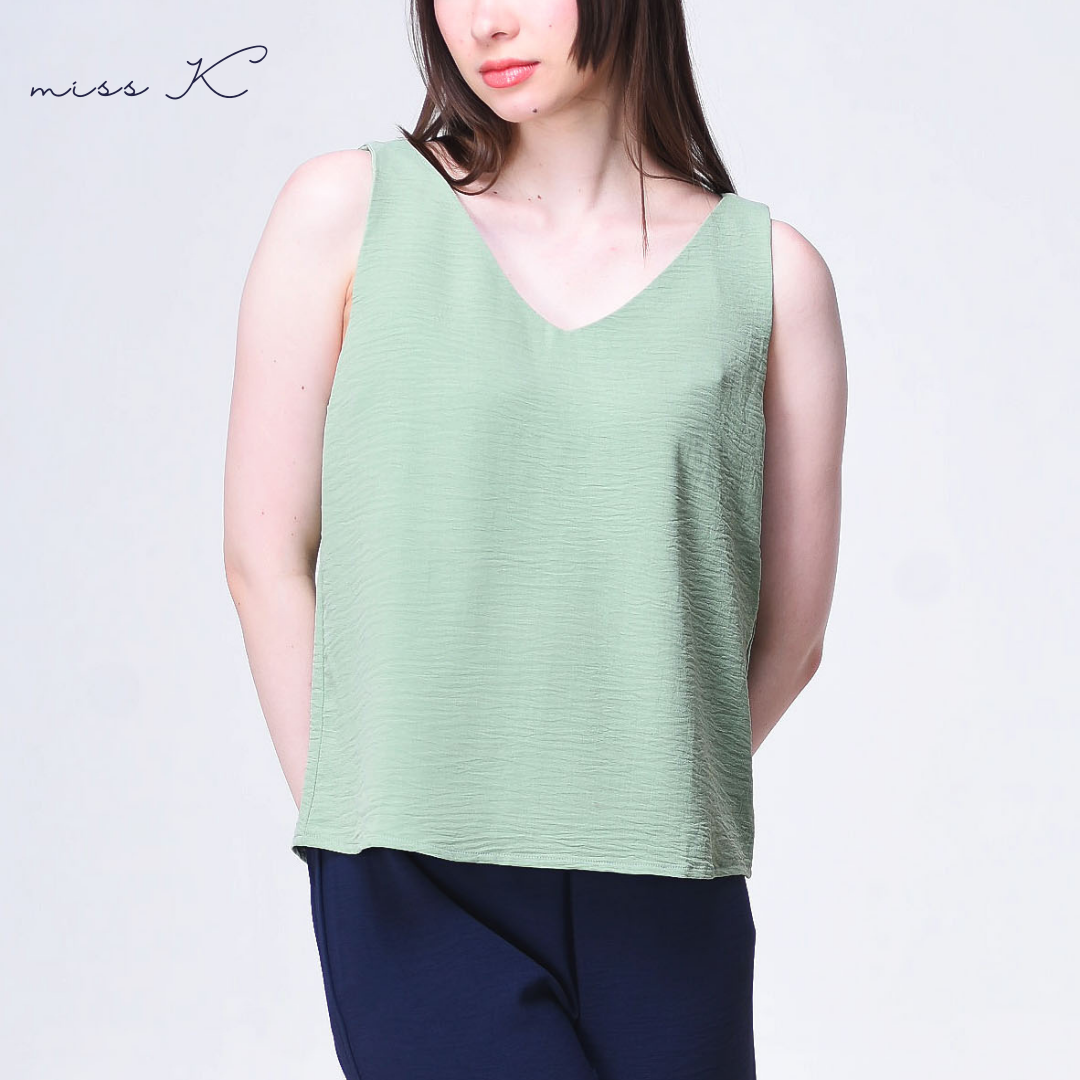 Sienna Top - V Neck Blouse with Tie Back Ribbon