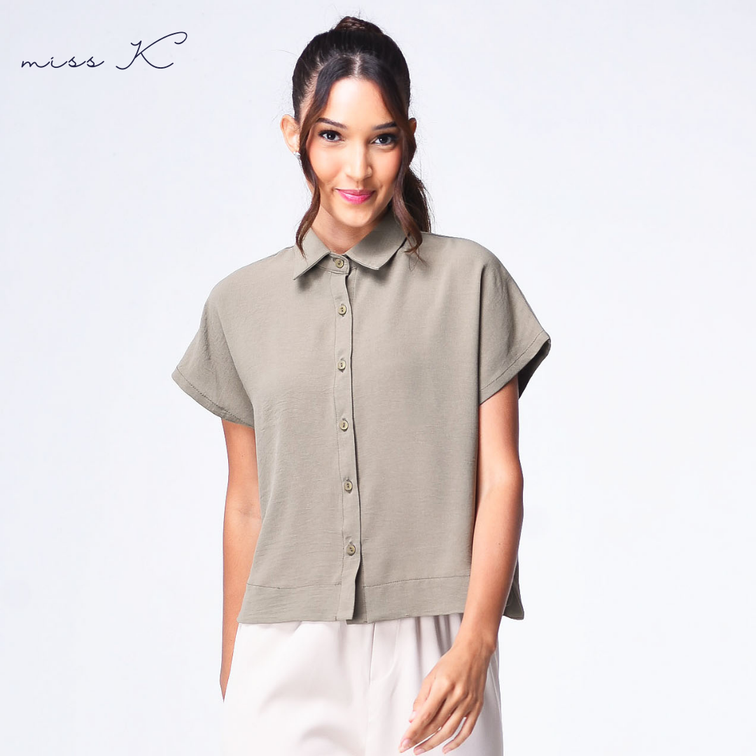 Skylar Button Up - Extended Sleeve Polo Blouse