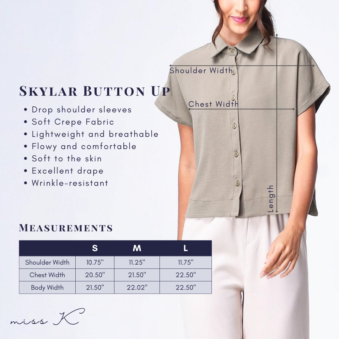 Skylar Button Up - Extended Sleeve Polo Blouse