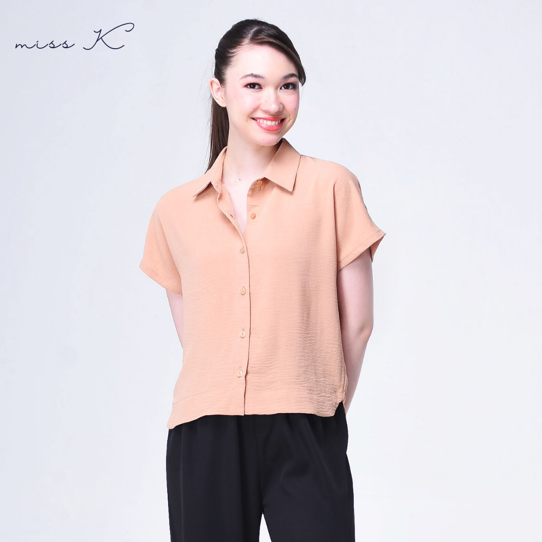 Skylar Button Up - Extended Sleeve Polo Blouse