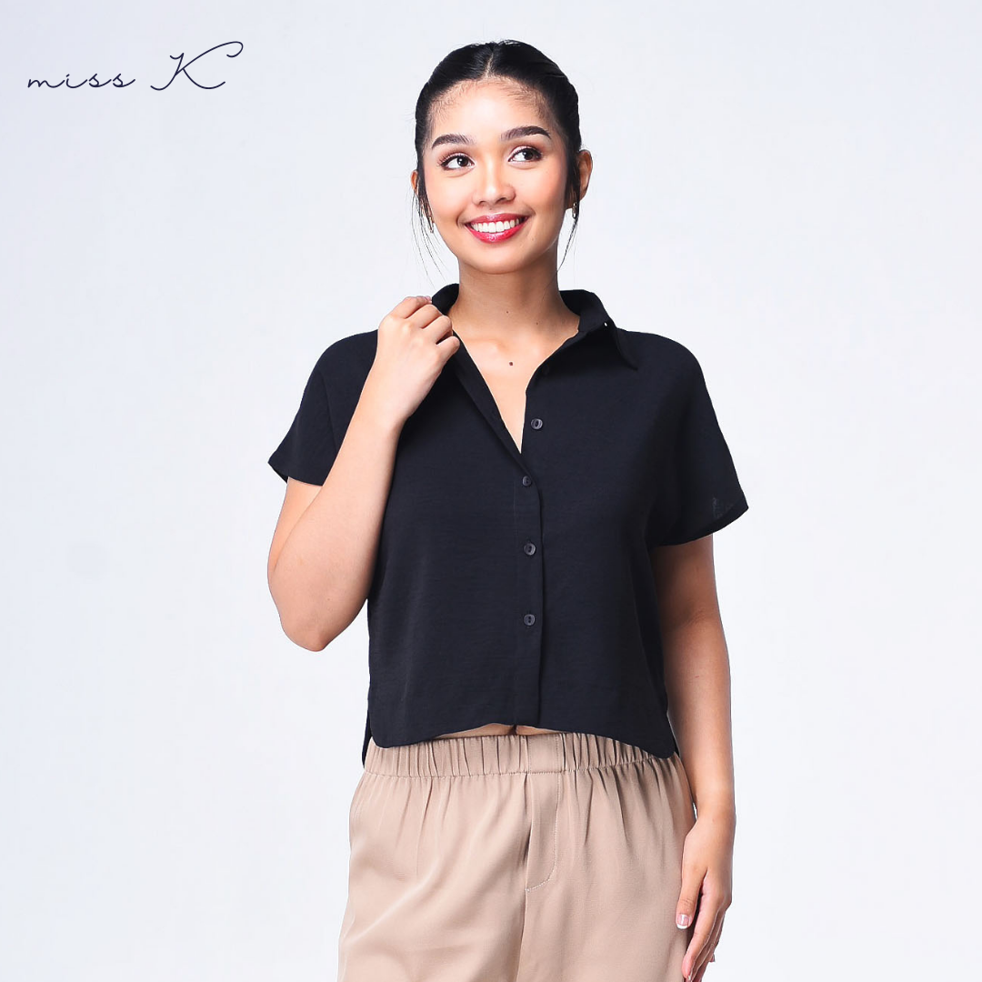 Skylar Button Up - Extended Sleeve Polo Blouse