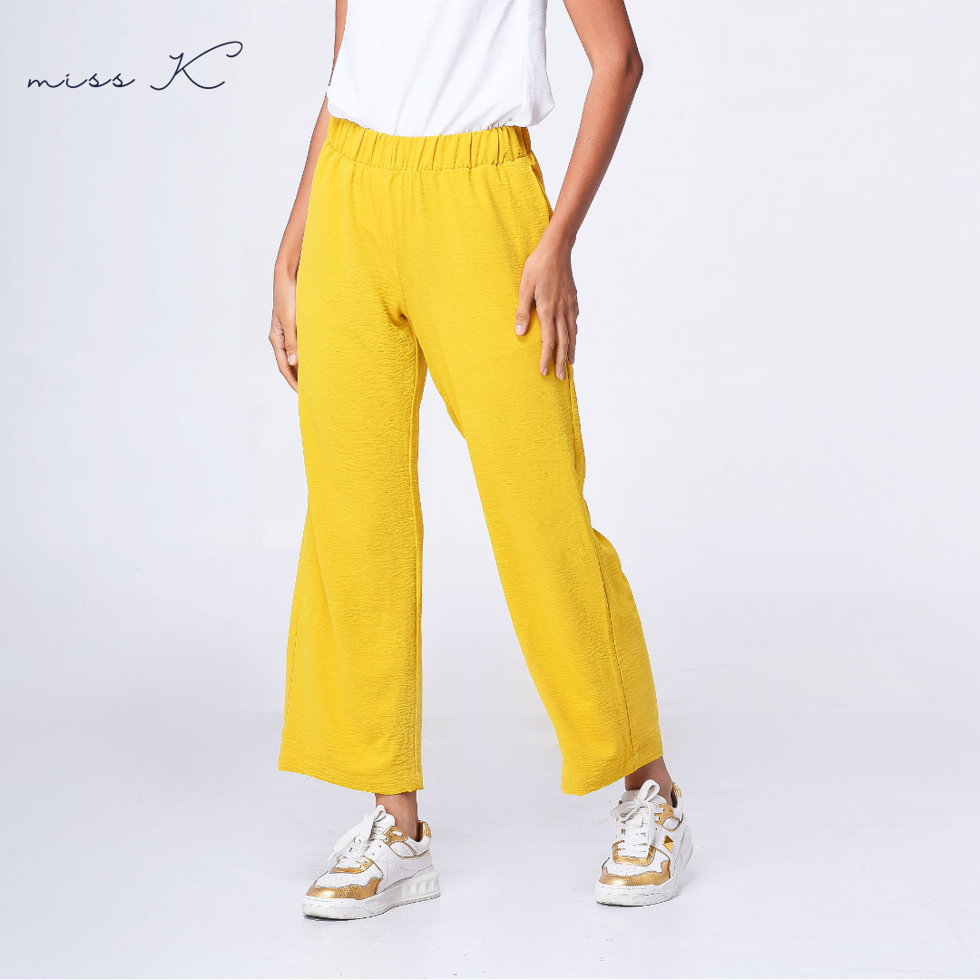 Amara Pants - Full Garter Straight Loose Pants with Pockets