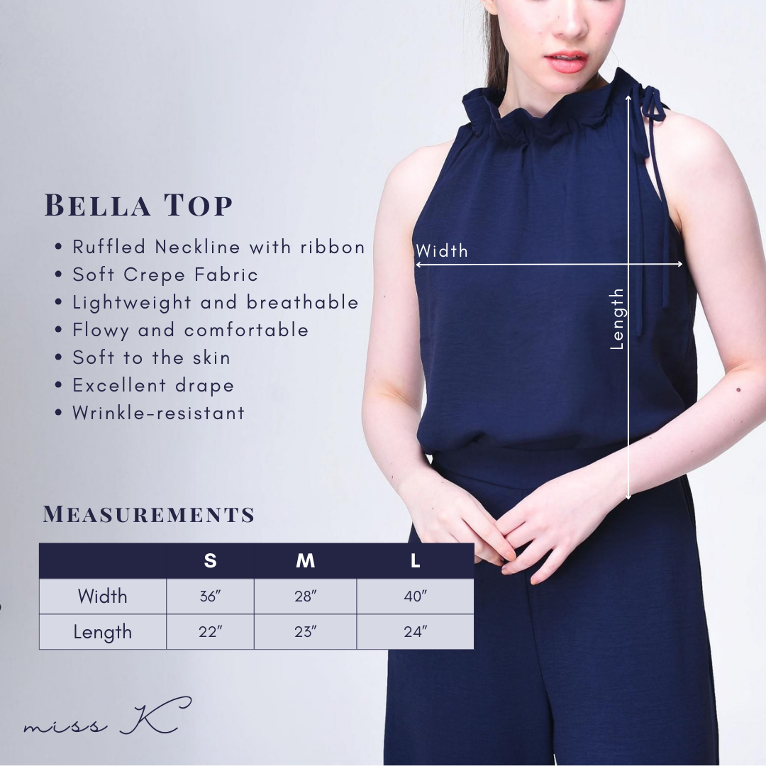 Bella Top - Haltered Blouse with Neck Ruffle