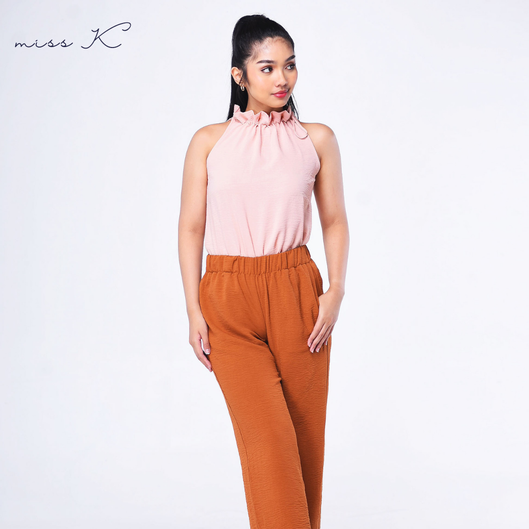 Bella Top - Haltered Blouse with Neck Ruffle
