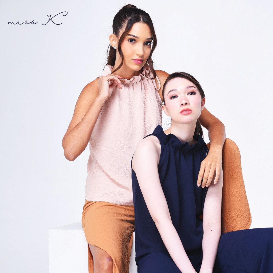 Bella Top - Haltered Blouse with Neck Ruffle