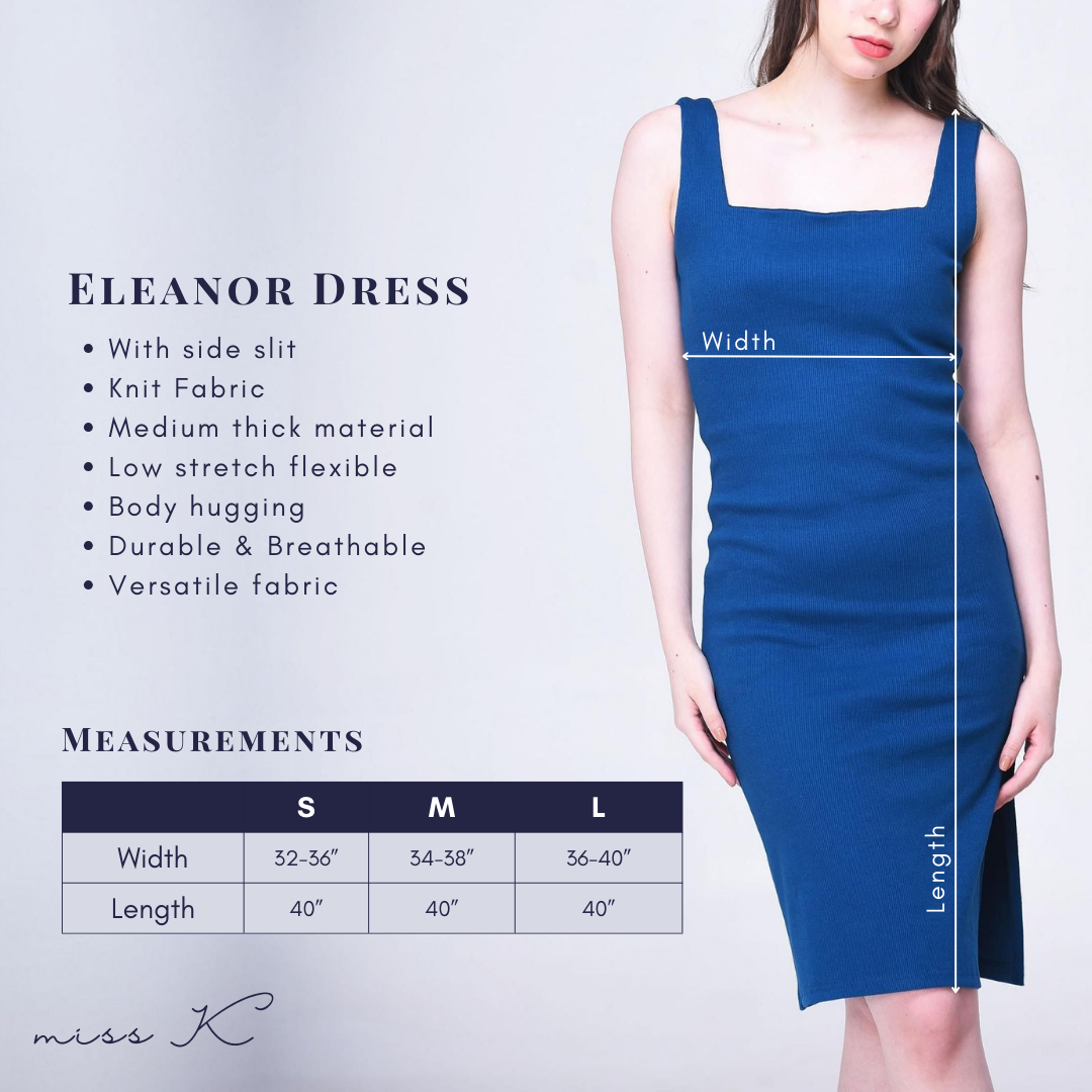 Eleanor Dress - Square Neck Dress with Side Slit