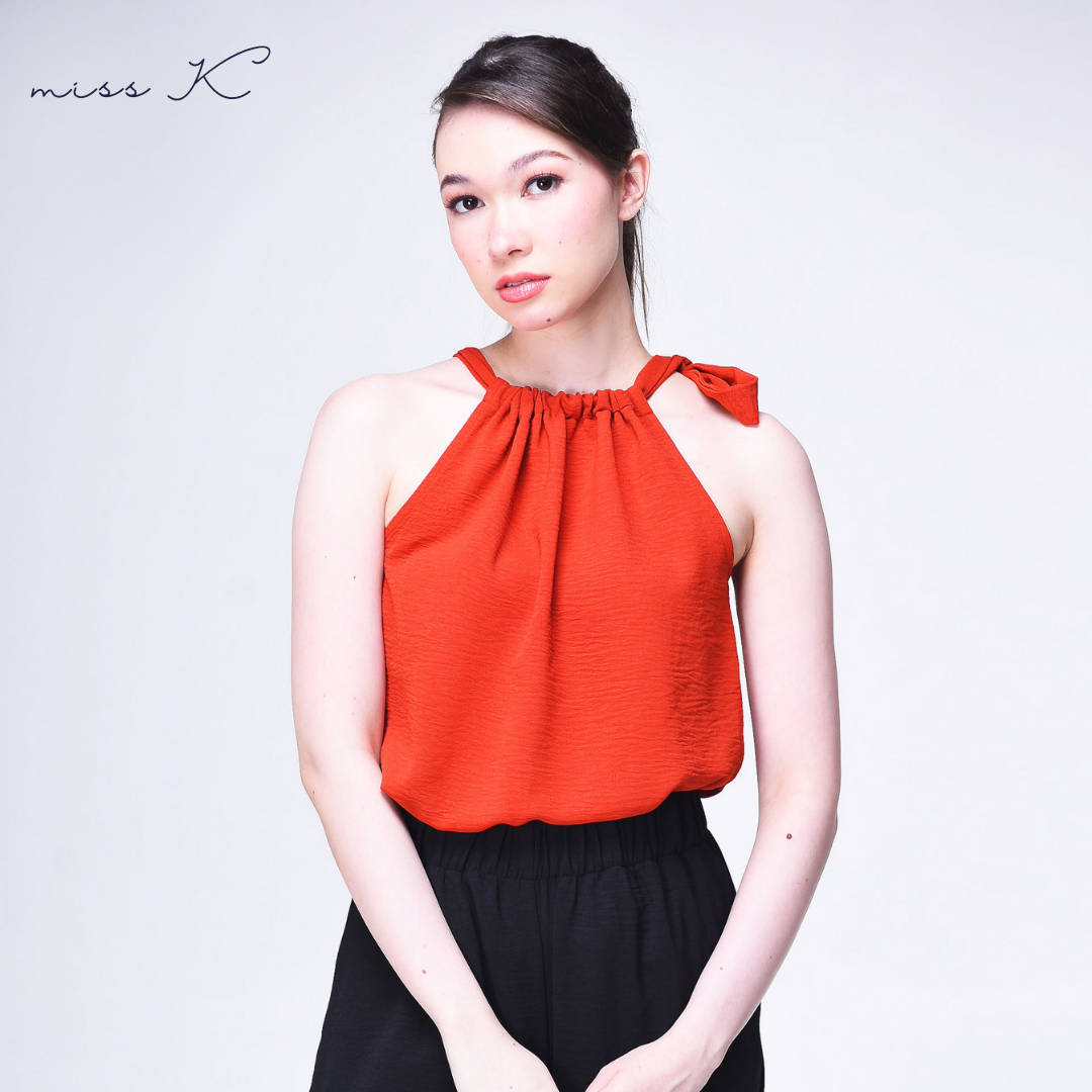 Fleur Top - Haltered Blouse with Side Ribbon