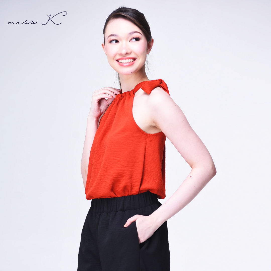 Fleur Top - Haltered Blouse with Side Ribbon