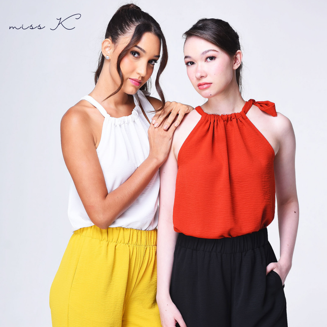 Fleur Top - Haltered Blouse with Side Ribbon